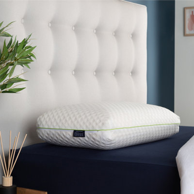 Blissful Bamboo Memory Foam Pillow - Firm Support Side Sleeper Pillows for Neck and Shoulder