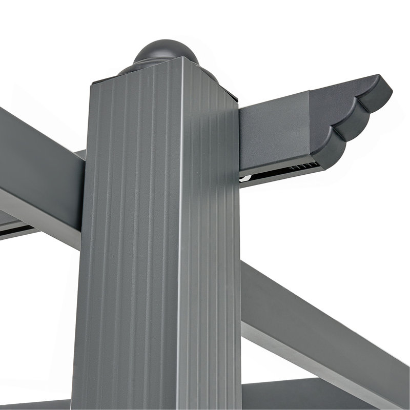 Pergola rétractable d'extérieur 10 pi x 10 pi avec auvent en aluminium beige