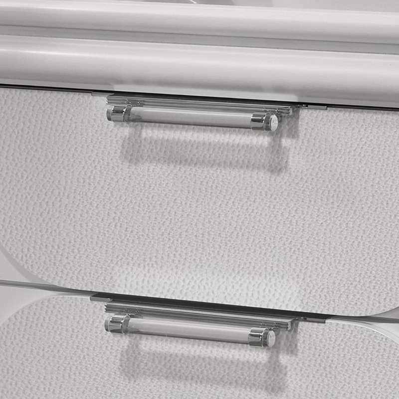 Table de chevet, blanc perle