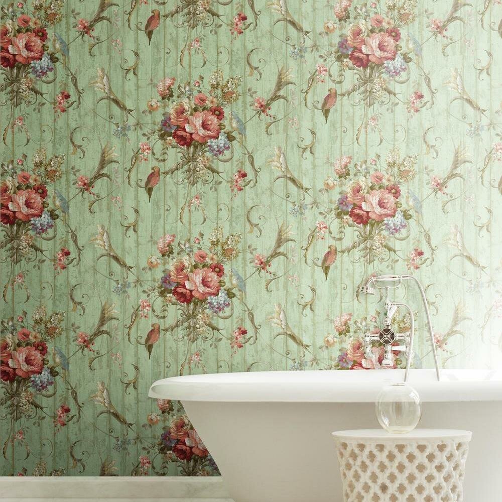 York Wallcoverings Book Floral Double Roll & Reviews | Wayfair