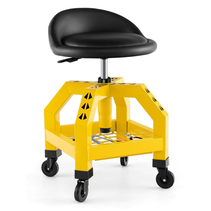 Adjustable Height Stool, Yellow