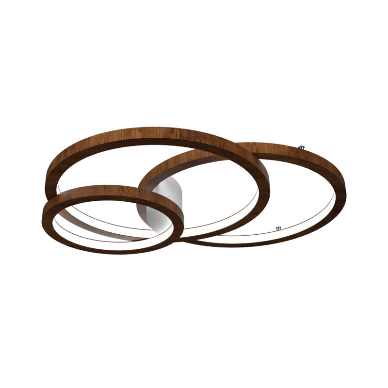 Imbuia Wood LED Flush Mount Ceiling Light