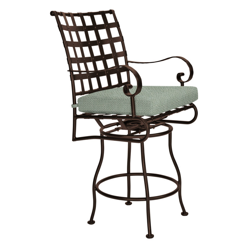Classico-W Outdoor Swivel Bar Stool, Flagship Stone Sunbrella®, Copper Creek