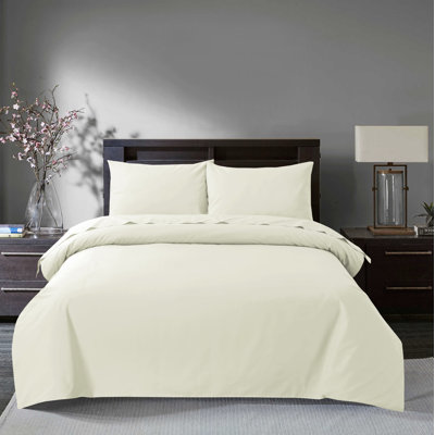 Blodgett Cotton Solid Colour Duvet Cover Set with Pillowcases
