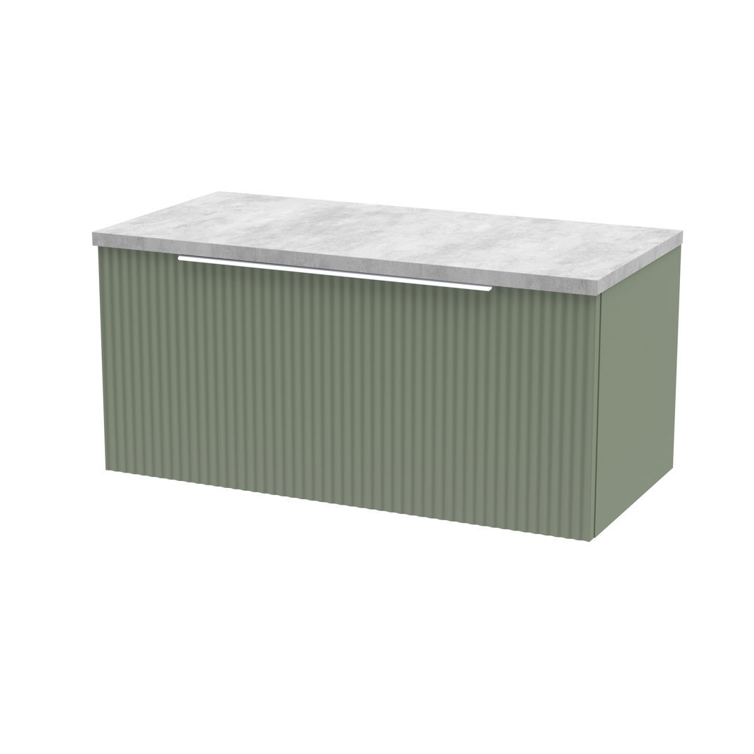 Fluted 80Cm Wall Mounted Bathroom Vanity Base