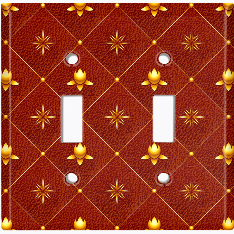 Patterned 2 - Gang Toggle Light Switch Standard Wall Plate