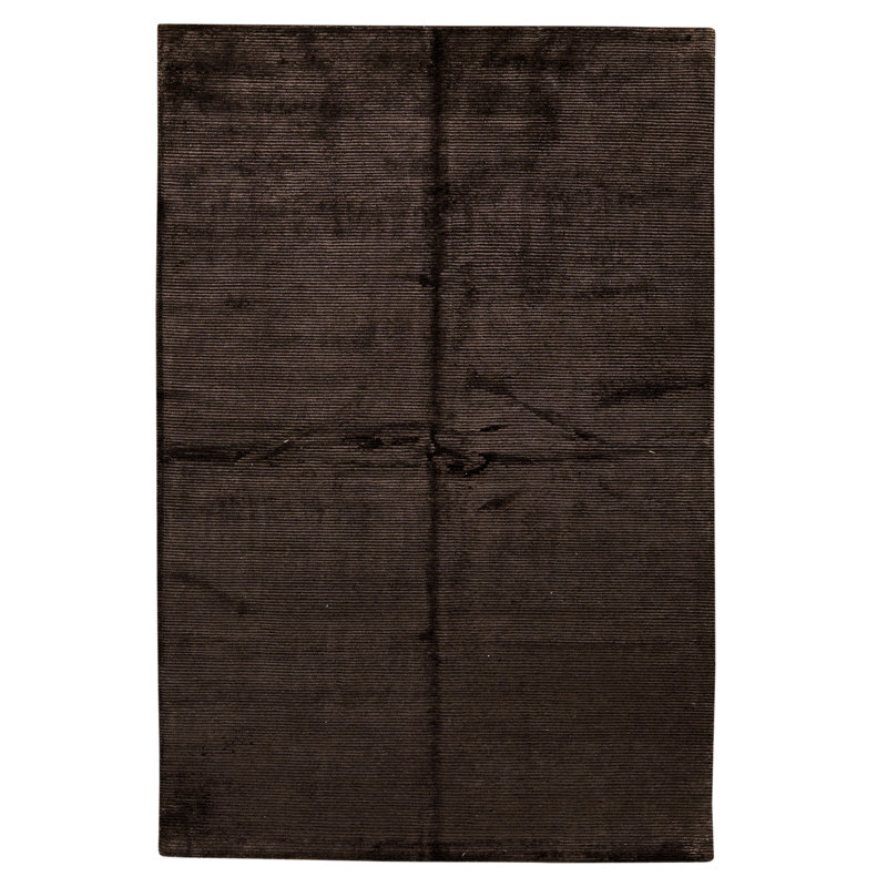 Hand Knotted Area Rug in Dark Brown