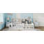 Base de lit plateforme en bois avec barrière de sécurité, tablettes de rangement latérales-404126052-404126054