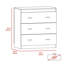Commode Calvetta 3 gris clair