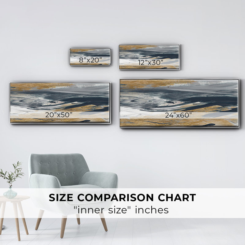 Tumultuous Navy- Framed Canvas