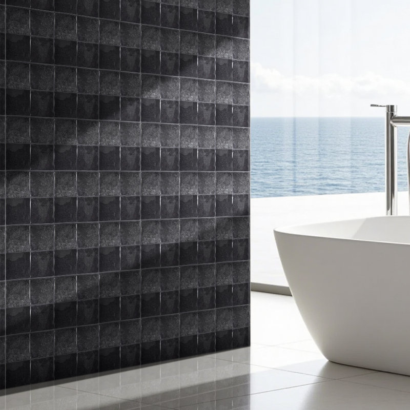 23cm x 23cm Peel and Stick Tile, Dark Grey