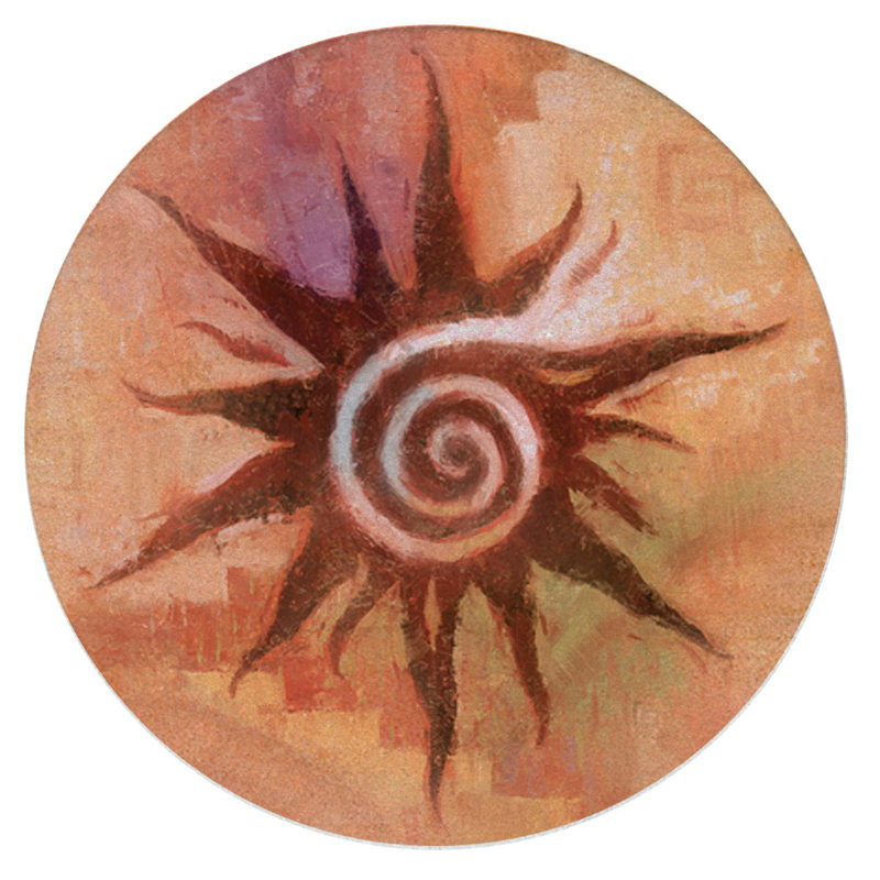 Ensemble de 4 sous-verres en grès naturel Spiral Sun