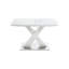 Table de salle à manger rectangulaire blanche extensible avec impression en marbre, structure en MDF et en acier