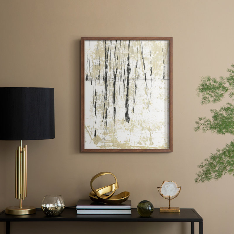 Impression encadrée Gilded Forest II - bois massif, H 11 po x l 9 po, Noyer