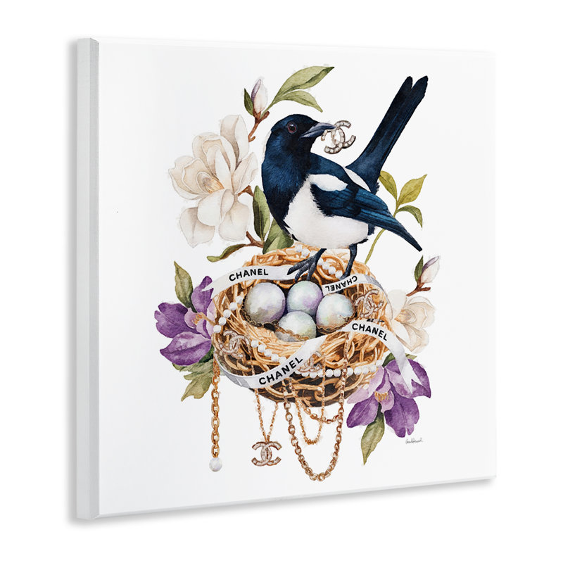 Plaque murale Glam Birds Nest Magnolia, design par Amanda Greenwood