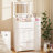3 Drawers Flip Top Makeup Vanity Table With Storage Stool