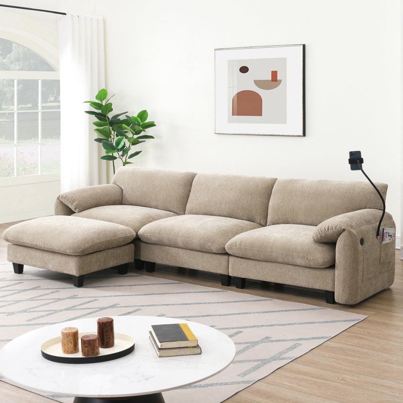 Canapé modulaire 108 po 108 po, Kaki