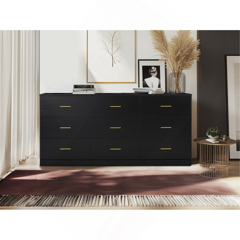 Commode moderne à 9 tiroirs pour la chambre à coucher - Vaste commode avec rangement, robuste et sécuritaire