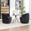 Fauteuil demi-tonneau pivotant en velours Stith-997656746