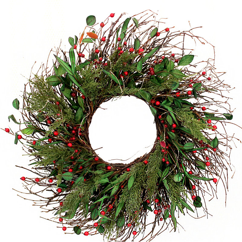 Couronne en soie 19 po winter baies