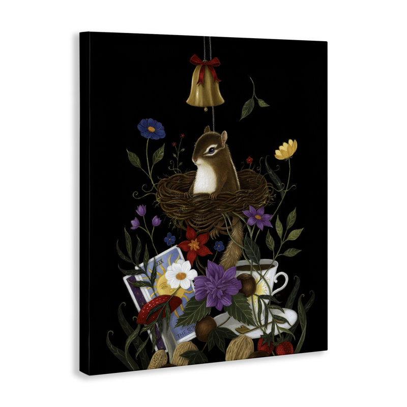 Art mural en toile Chipmunk & Collection Trinkets, design par Gina Matarazzo, H 20 po x l 16 po