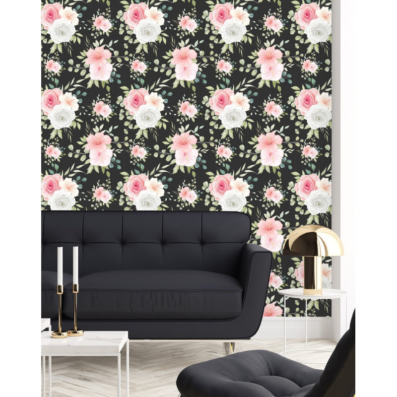 Panneau de papier peint adhésif L 18,75 pi x l 25 po Rose