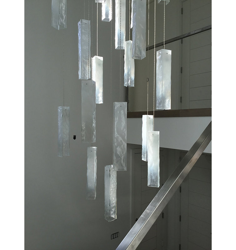 7 - Light LED Pendant, White/Black, 12