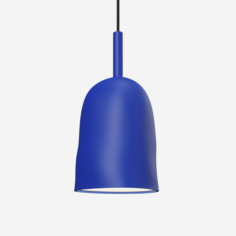 Vessel Pendant Light, 18" H x 14.5" W x 9" D, Black, Cobalt