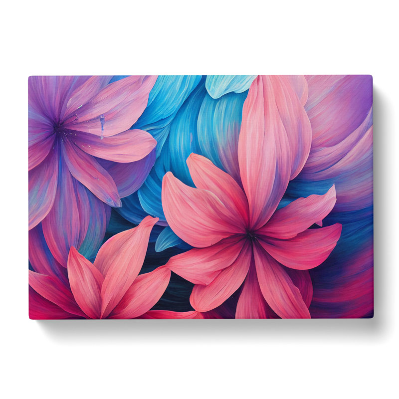 Flowers Abstract - Wrapped Canvas Print, 35cm H x 50cm W x 3cm D