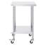 Table de travail en acier inoxydable 24 x 24 x 38 pouces, avec 4 roulettes, 3 niveaux de hauteur réglables, table de travail robuste pour la préparation des aliments pour restaurant de cuisine commerciale, argent-129063509