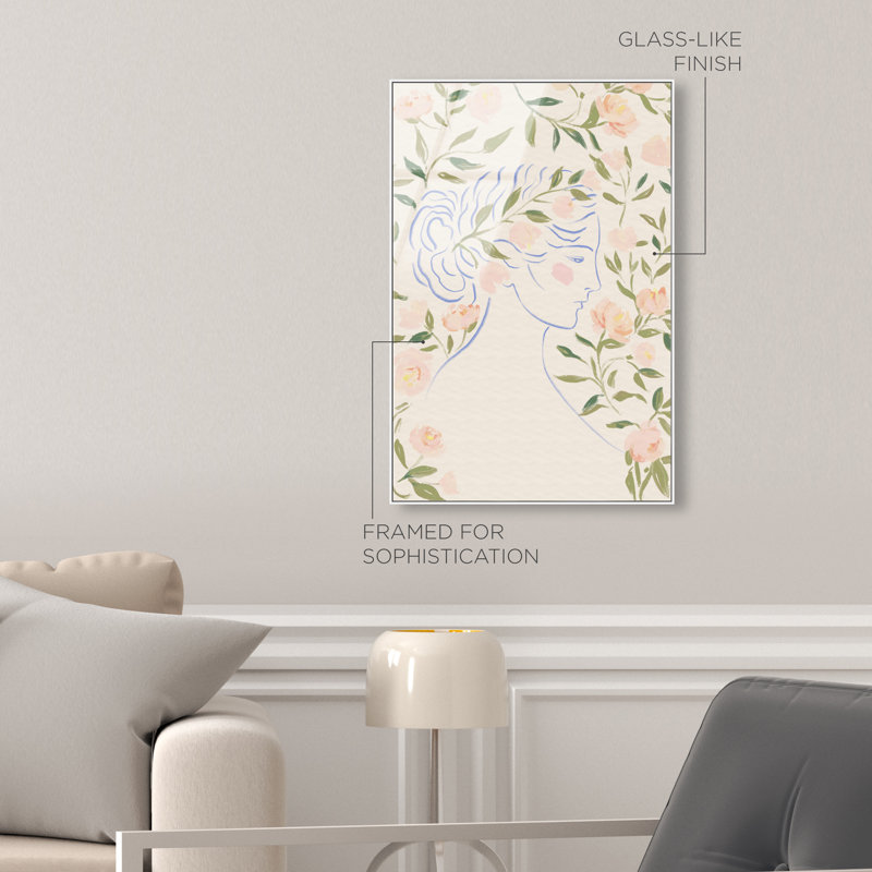 Blooming Hera Print by Oliver Gal, 16"H x 11"W, White Floater Frame