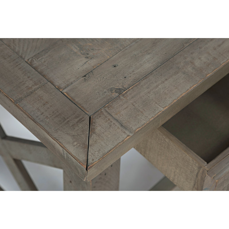 Calixta Solid Wood Top 1 End Table with Storage and Built-In Electrical Outlet