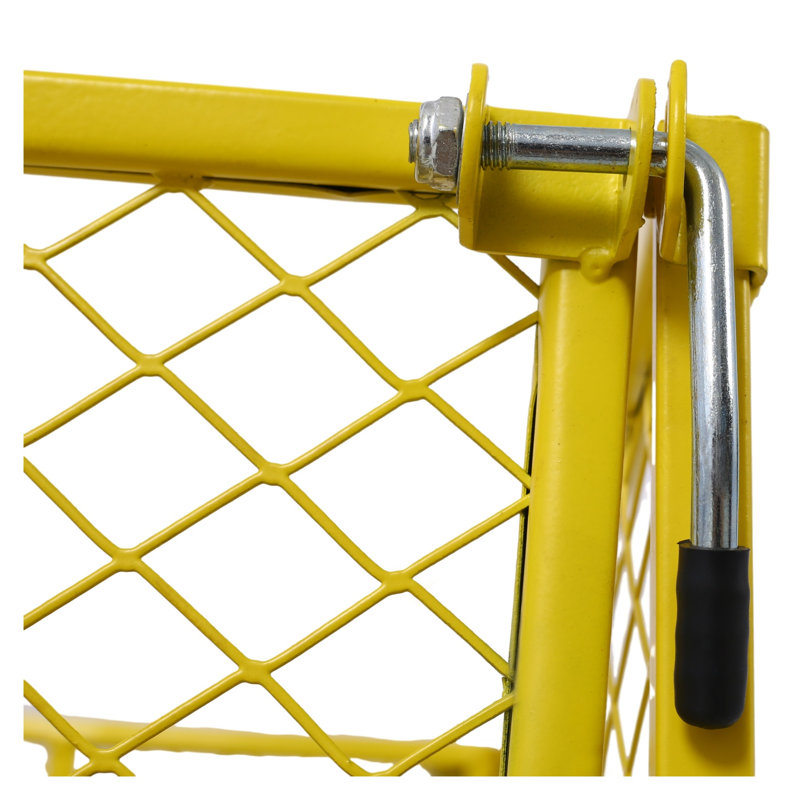 Chariot de jardin en acier avec côtés en filet amovibles, 3 pieds Pi. Capacité, jaune