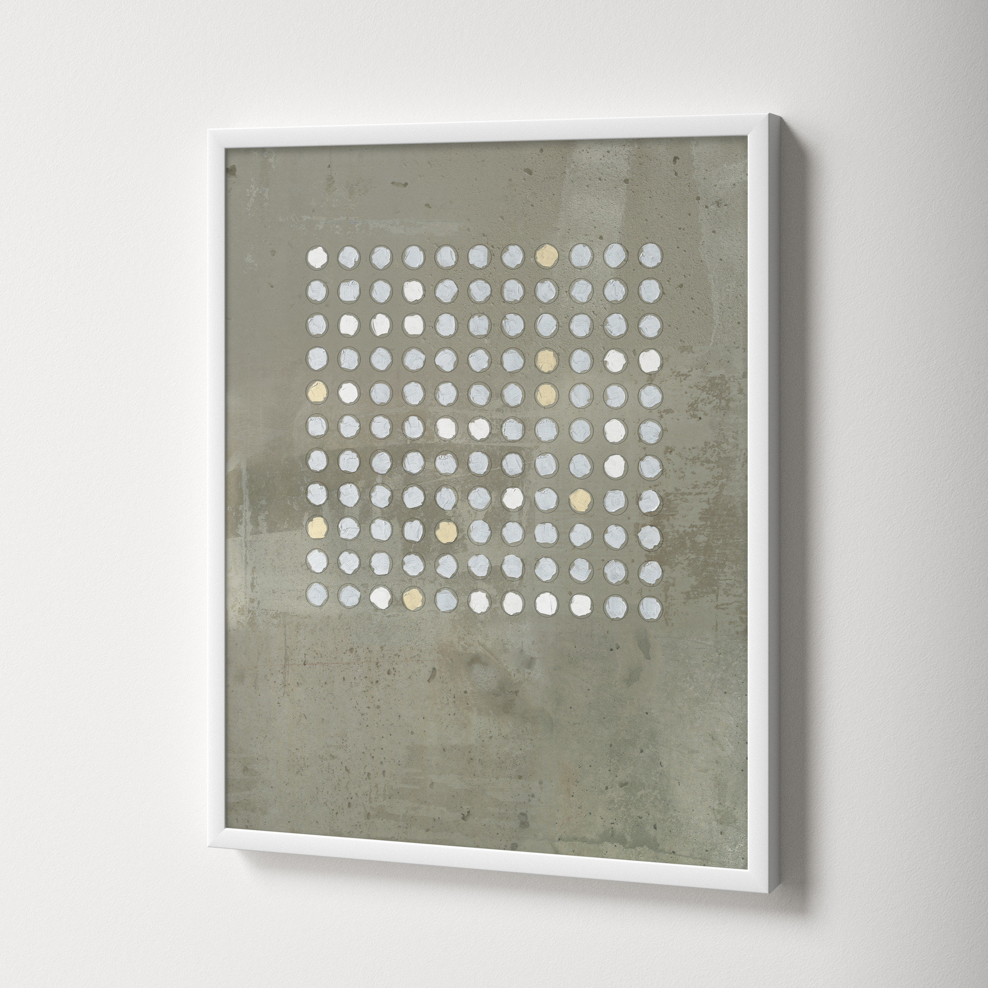 Circles In Squares 2 by Jacques Pilon, 20" H x 16" W x 1.25" D, White
