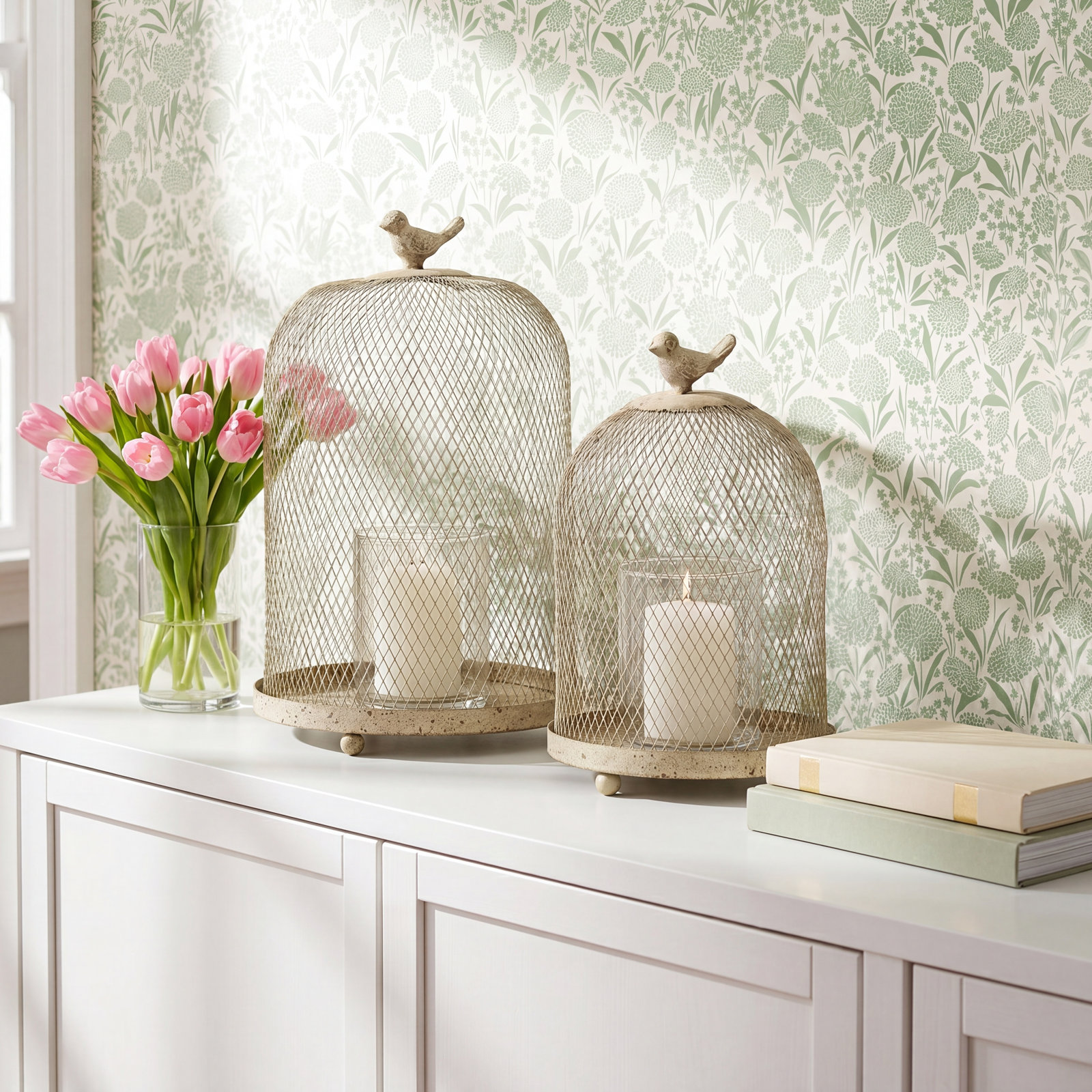 2-Piece Iron Lantern Set