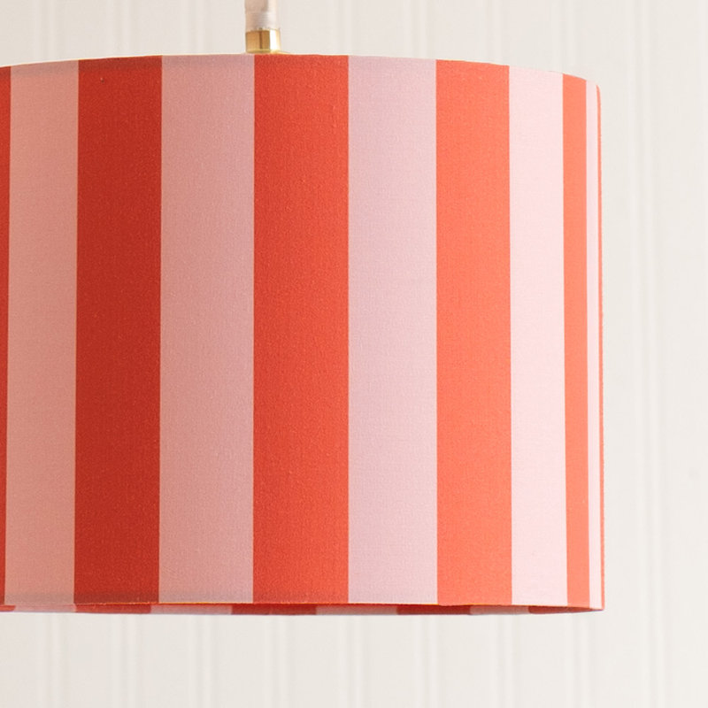 Tagle Blended Fabric Drum Lamp Shade ( Slip-On ), 22cm H x 29.5cm W x 29.5cm D, Pink/Orange