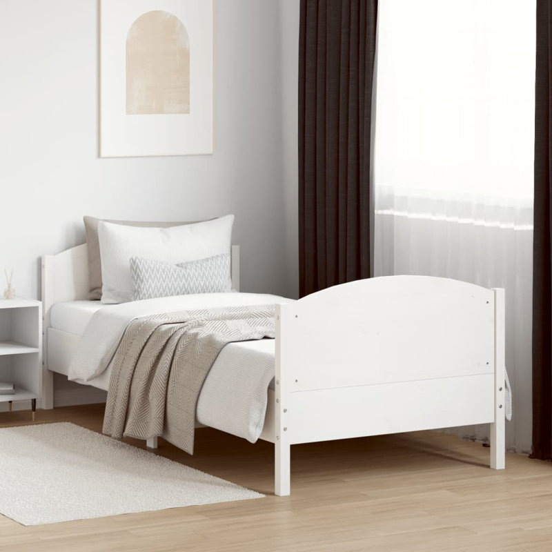 Andranae Solid Wood Bed, European Single (90 x 200cm), White