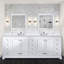 Ensemble de meuble-lavabo double avec plateau en marbre de culture et robinet-110912872