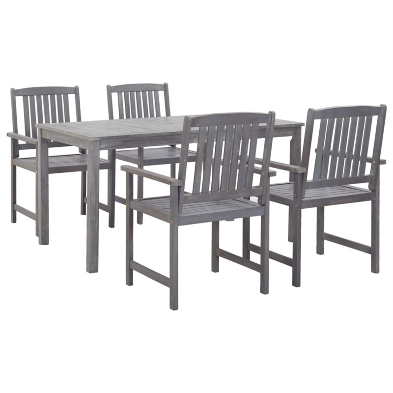 Alonza Rectangular Dining Set, 55.1" L x 31.5" W x 29.1" H, Gray, 4