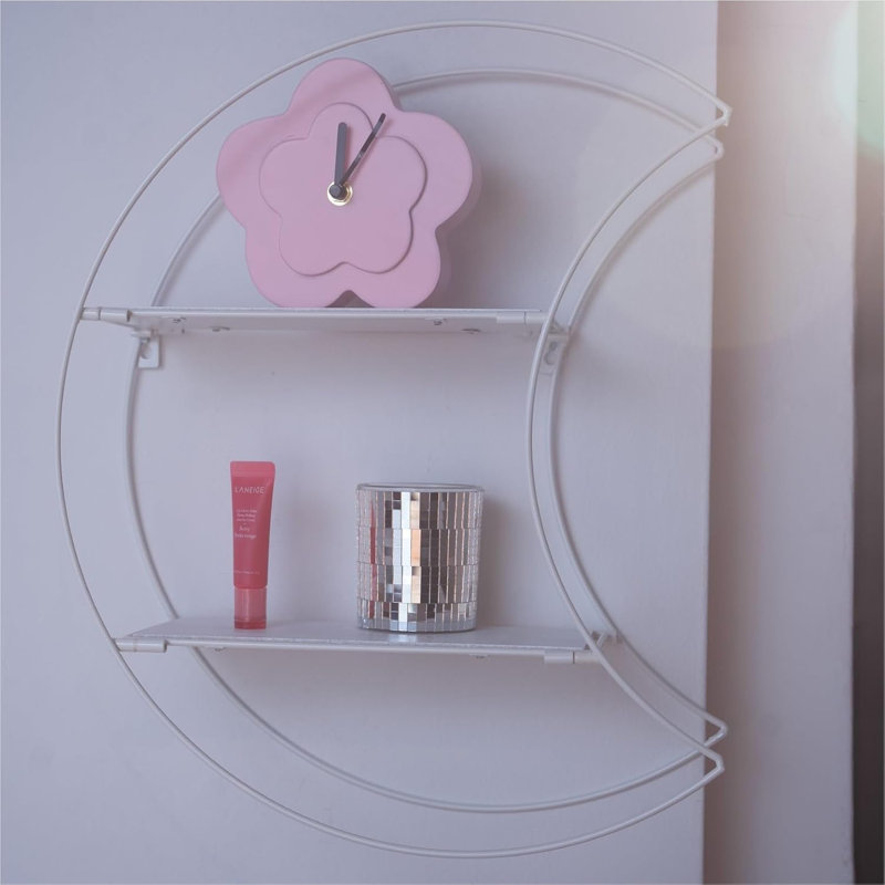 Novelty 2-tier 17" Crescent Moon Floating Shelves