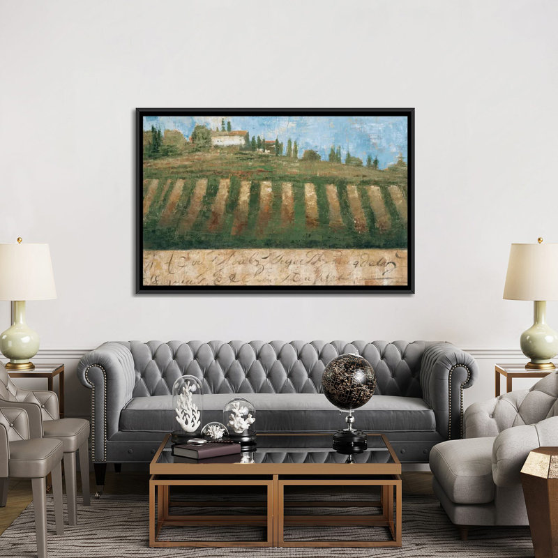 «Rustic Tuscany», reproduction sur toile, H 40 po x l 60 po x P 1,5 po, Toile encadrée noire, Pas de tapis