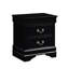 Table de chevet pour chambre à coucher - 2 tiroirs, fini bois noir, style traditionnel