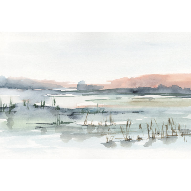 Marsh Cattails II by Ethan Harper - Painting on Canvas, Wrapped Canvas, 20cm H x 30cm W