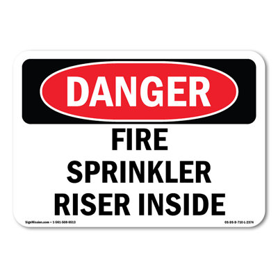 Fire Sprinkler Riser Inside Decal 5" X 3.5"
