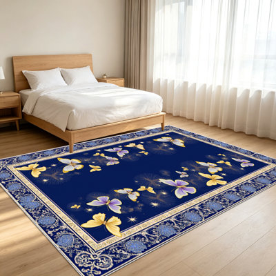 1PC Butterfly - themed Area Rugs for Living Room, Soft and Comfortable, Suitable for all seasons, easy - to - maintain, machine washable Indoor floor mat, Under Table Farmhouse suitable for Bedroom, Dining Room, Hallway, Balcony, Patio, Home...