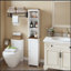 Armoire de rangement haute pour salle de bain avec porte réversible, tour à linge autoportante avec tablettes ouvertes et armoire fermée, armoire de rangement étroite pour salle de bain, salle de lavage ou petits espaces - blanc