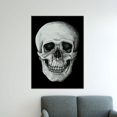 Black Skull Canvas Wall Art for Modern Decor - Ideal Man Cave Gift or Dad's Personalized Present