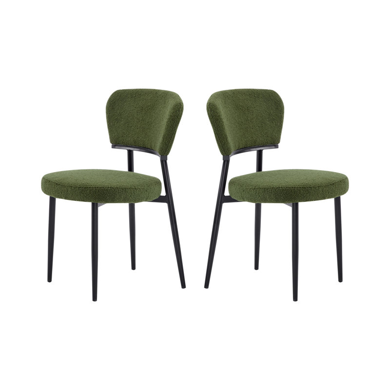 Ensemble de 2 chaises de salle à manger rembourrées orange, Orange
