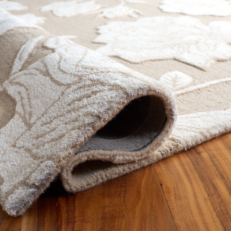 Glamour Hand Tufted Wool; Viscose; Cotton Floral Indoor Rug, Rectangle 9' x 12'