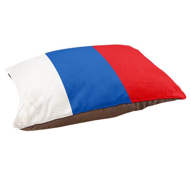 Oreiller Syracuse, Très grand (l 50 po x P 40 po x H 7 po), Milieu bleu / rouge